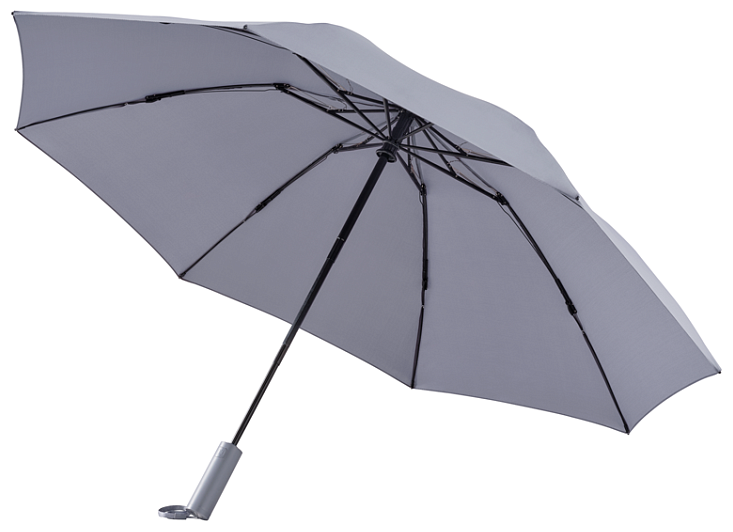 Зонт NINETYGO обратного складывания со светодиодной подсветкой серый